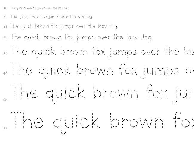 Letters for Learners font waterfall